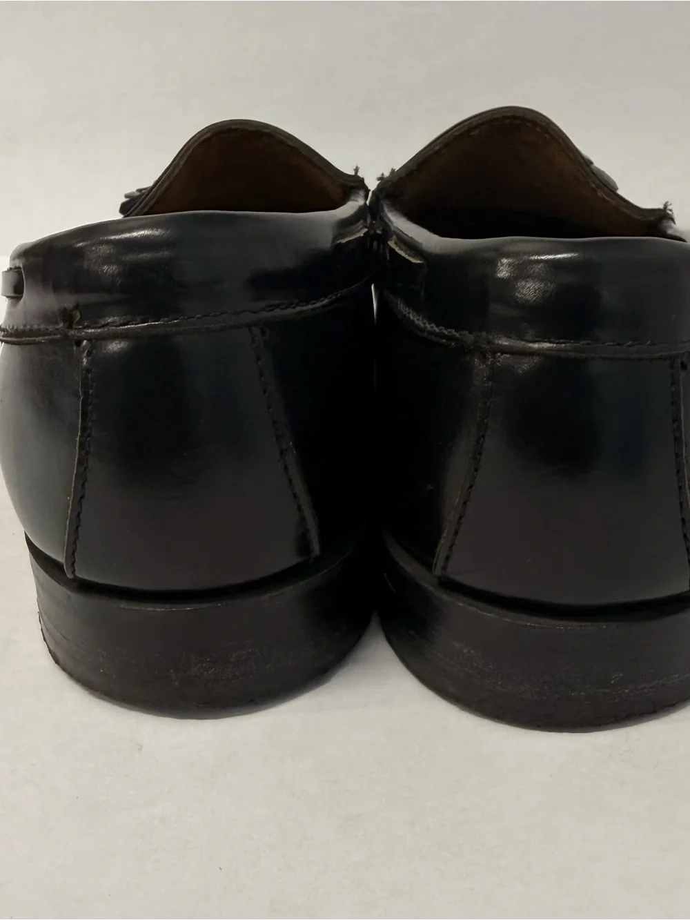 Vintage G.H. Bass Weejuns Logan Penny Loafers Made in USA 9.5 EEE Extra Wide Blk